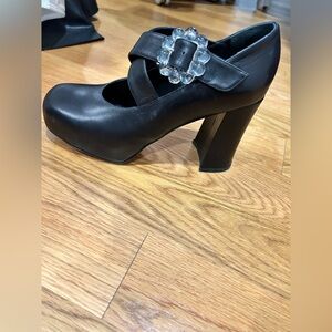 Simone Rocha Black Heels with Crystal Accent